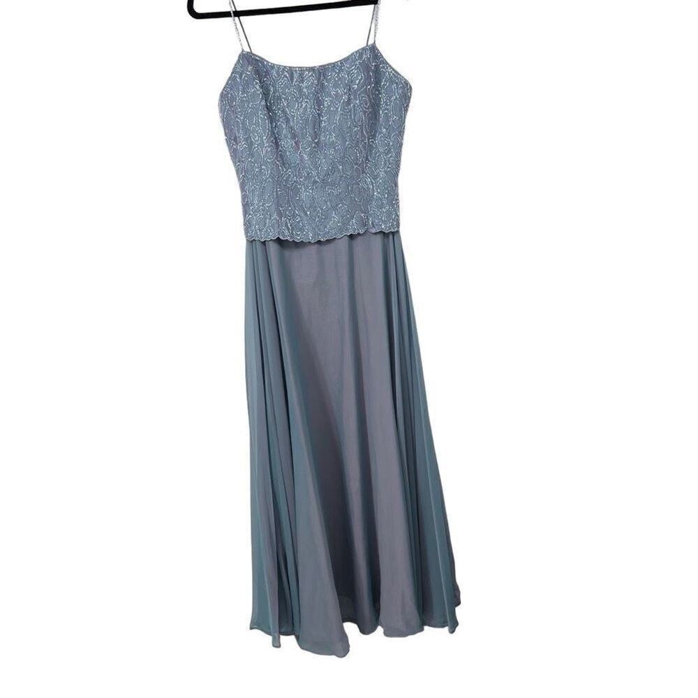 Montage by Mon Cheri Lavender Iridescent Chiffon Formal Prom Strapless Dress